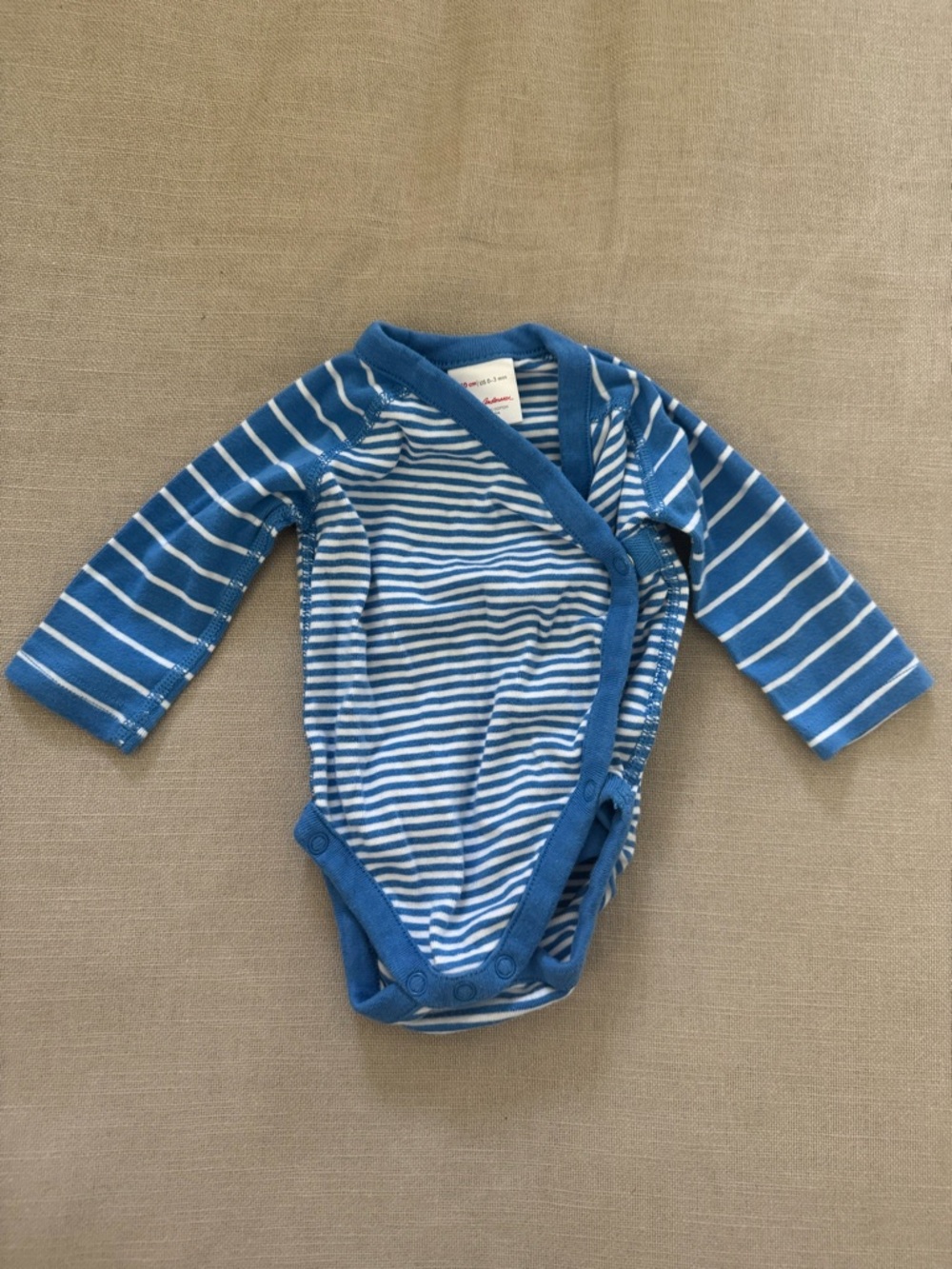 Hanna Andersson Blue & White Striped Wrap One-Piece